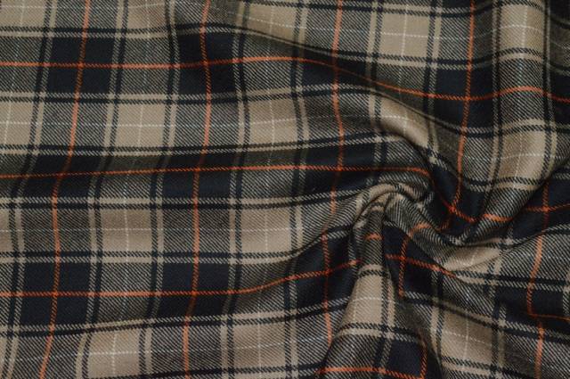 Vendita on line tessuto tartan scozzese lana nocciola - tessuti abbigliamento lana