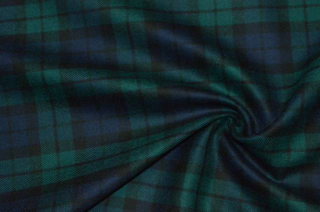 Vendita on line tessuto tartan scozzese lana verde blu - tessuti abbigliamento scacchi e scozzesi lana