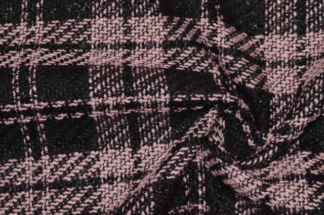 Vendita on line tessuto trama chanel lurex rosa/nero - tessuti abbigliamento chanel e broccati