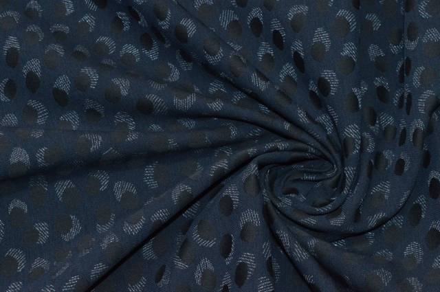 Vendita on line tessuto misto cotone stretch fantasia blu/nero - occasioni e scampoli