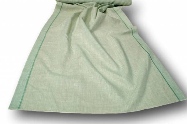 Vendita on line tendino misto lino verde - tessuti per tendine metraggio a vetro