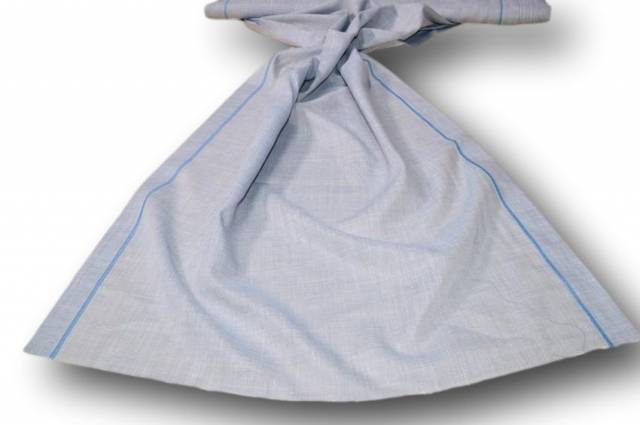 Vendita on line tendino misto lino azzurro - tessuti per tendine metraggio a vetro
