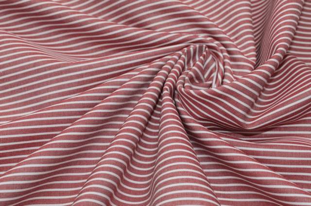 Vendita on line tessuto cotone camicia riga bianco/rossa - cotoni batista/camiceria