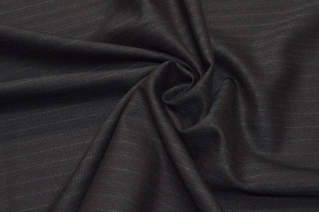 Vendita on line tessuto lana gessata marrone/grigio scuro - tessuti abbigliamento lana uomo/tailleur