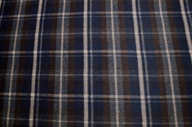 Vendita on line tessuto cappotto lana scacco blu - tessuti abbigliamento lana cappotti/panno/lana