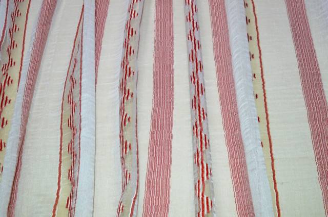 Vendita on line tessuto tenda rigato bianco/rosso - tessuti per in offerta