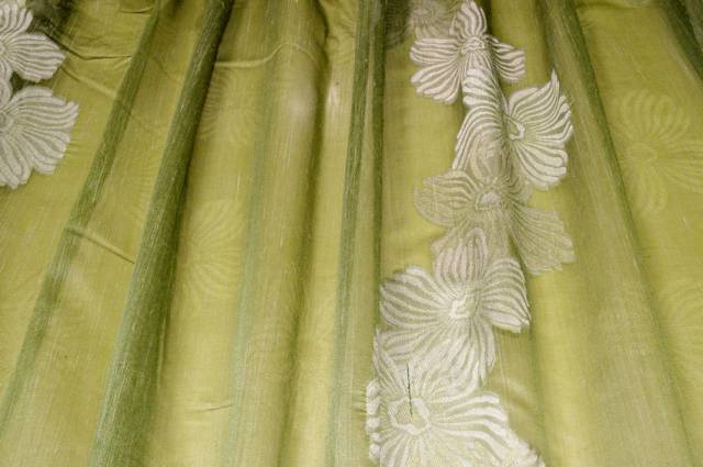 Vendita on line tessuto tenda verde fantasia floreale fill coupe - tessuti per a metraggio classiche