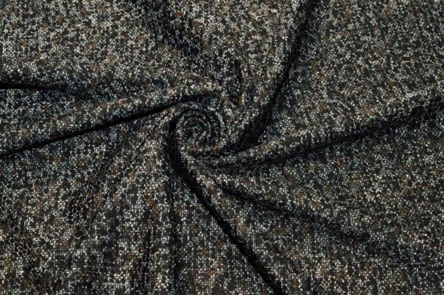 Vendita on line tessuto jersey punto roma effetto tweed grigio - tessuti abbigliamento poliestere fantasia