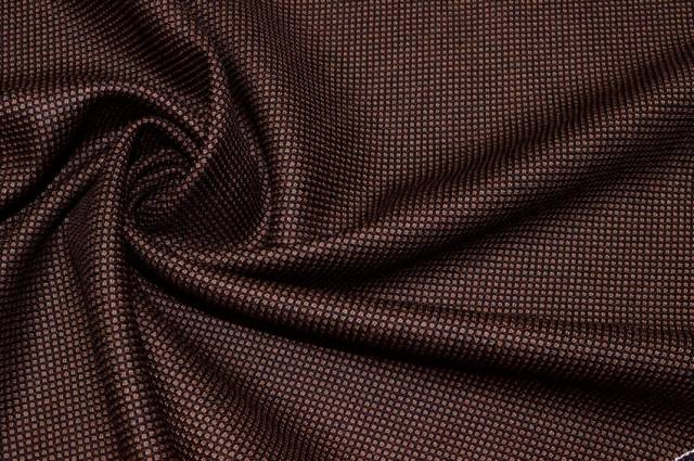 Vendita on line tessuto pura lana merino occhio di pernice marrone - tessuti abbigliamento lana uomo/tailleur
