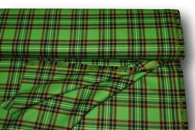 Vendita on line tessuto tartan scozzese lana verde 363 - tessuti abbigliamento scacchi e scozzesi lana