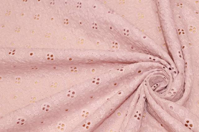 Vendita on line tessuto pizzo san gallo puro cotone rosa antico - tessuti abbigliamento ricamati e pizzi