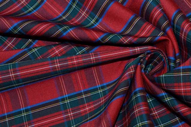 Vendita on line tessuto tartan rosso leggero camiceria - tessuti abbigliamento scacchi e scozzesi streatch
