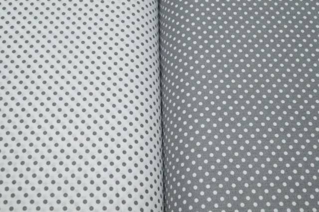 Vendita on line tessuto coordinato puro cotone pois grigio - ispirazioni