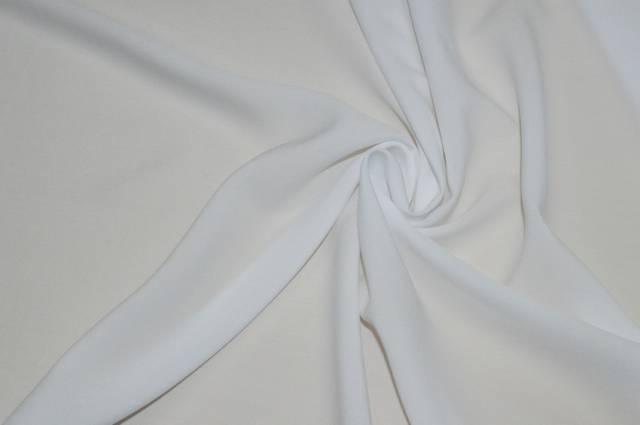 Vendita on line tessuto crepe de chine bianco candido - tessuti abbigliamento poliestere 