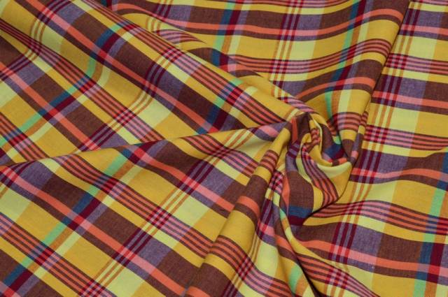 Vendita on line tessuto cotone camiceria scozzese giallo - tessuti abbigliamento scacchi e scozzesi