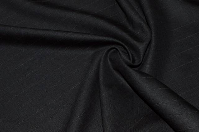 Vendita on line tessuto tasmania pura lana gessato grigio antracite - tessuti abbigliamento lana