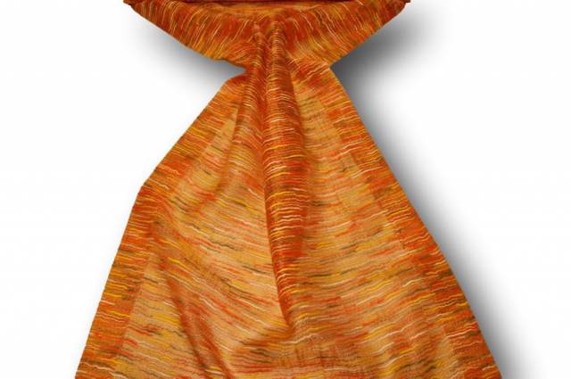 Vendita on line scampolo tendino multicolor arancio - tessuti per tendine metraggio a vetro larghezza cm 60