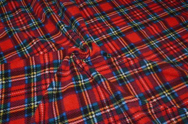 Vendita on line tessuto pile scozzese rosso 101 - tessuti abbigliamento scacchi e scozzesi