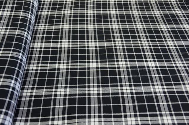 Vendita on line tessuto tartan bianco nero streatch sc10 - tessuti abbigliamento scacchi e scozzesi streatch