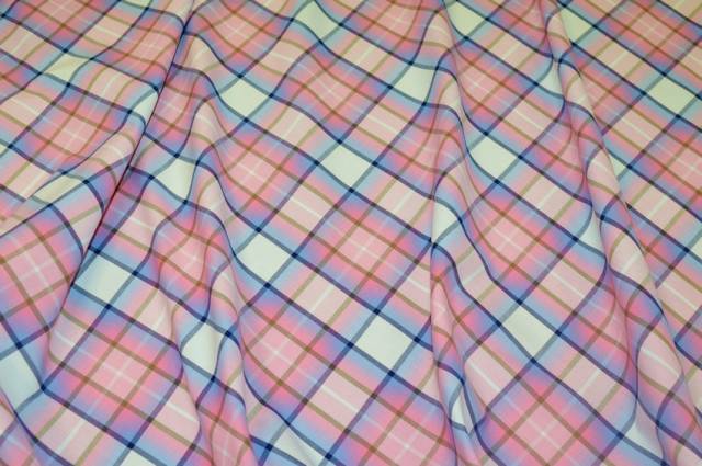 Vendita on line tessuto cotone camiceria scacco bianco rosa - tessuti abbigliamento scacchi e scozzesi composizioni varie