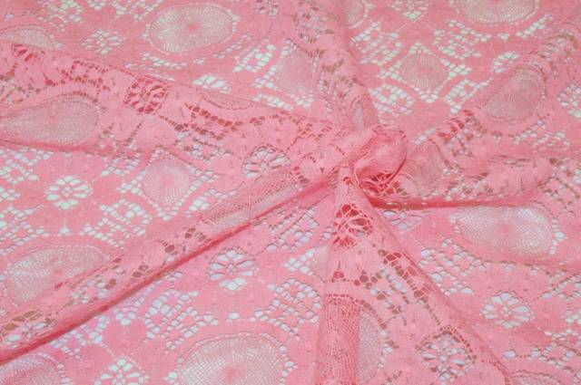 Vendita on line tessuto pizzo rosa - tessuti abbigliamento ricamati e pizzi vari