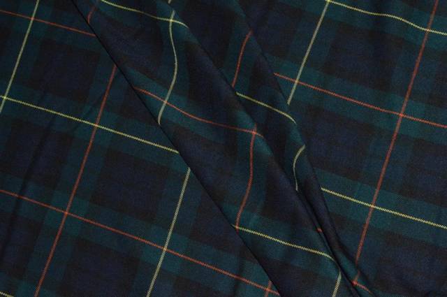 Vendita on line tessuto tartan streatch classico blu scacco giallo - tessuti abbigliamento scacchi e scozzesi