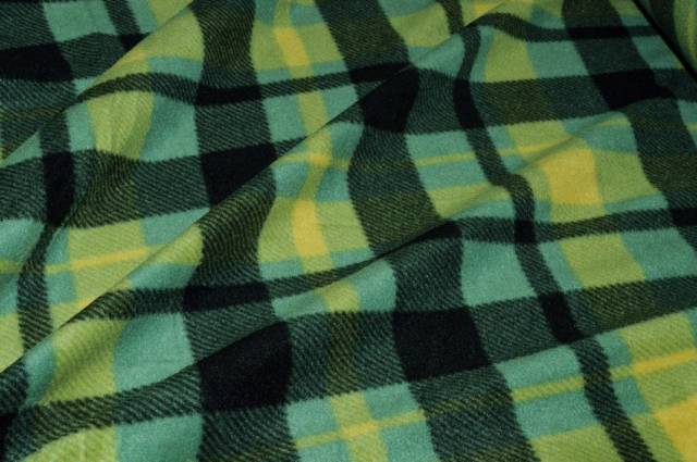 Vendita on line tessuto pile scacco verde - tessuti abbigliamento in pile pile fantasia