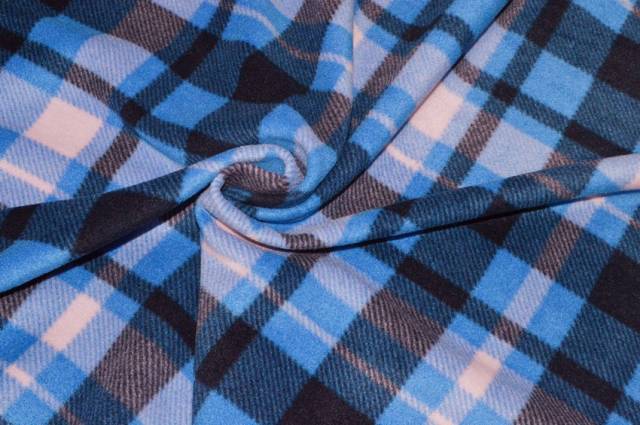 Vendita on line tessuto pile scacco celeste blu - tessuti abbigliamento scacchi e scozzesi