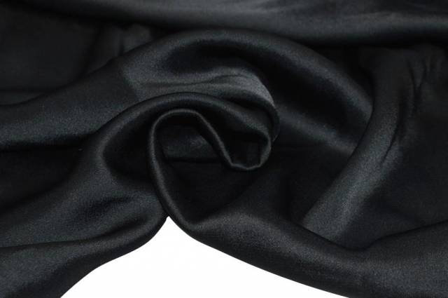 Vendita on line tessuto doppio raso viscosa nero - tessuti abbigliamento taffetas / rasi / shantung raso