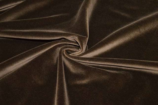 Vendita on line tessuto velluto cotone liscio tedesco marrone - tessuti abbigliamento velluti e ciniglie