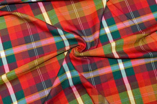 Vendita on line tessuto tartan streatch multicolor - tessuti abbigliamento scacchi e scozzesi streatch