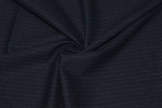 Vendita on line tessuto flanella lana streatch gessato blu scuro - tessuti abbigliamento lana