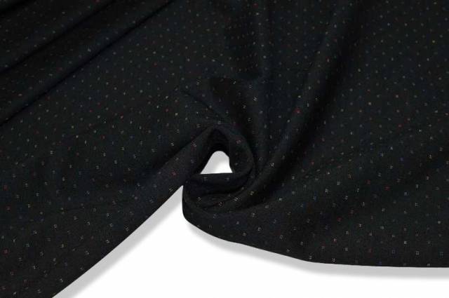 Vendita on line tessuto jesrsey bielastico pois multicolor nero - tessuti abbigliamento magline / jersey/tessuto in fantasia