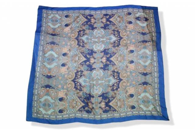Vendita on line pannello chiffon pura seta foulard fantasia blu - prodotti