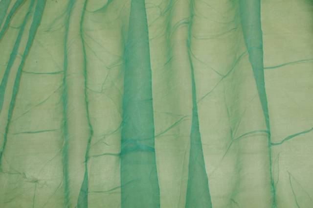 Vendita on line tessuto organza stropicciata verde laguna - tessuti per in offerta
