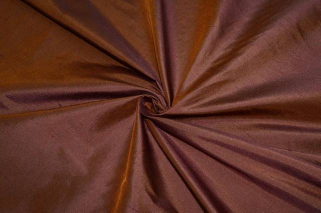Vendita on line tessuto shantung pura seta marrone cangiante - tessuti abbigliamento taffetas / rasi / shantung