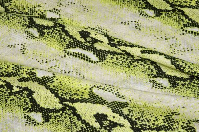 Vendita on line tessuto puro lino pitonato verde - tessuti abbigliamento lino fantasia