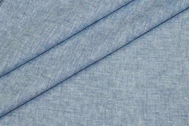 Vendita on line tessuto misto lino azzurro melange - tessuti abbigliamento camiceria