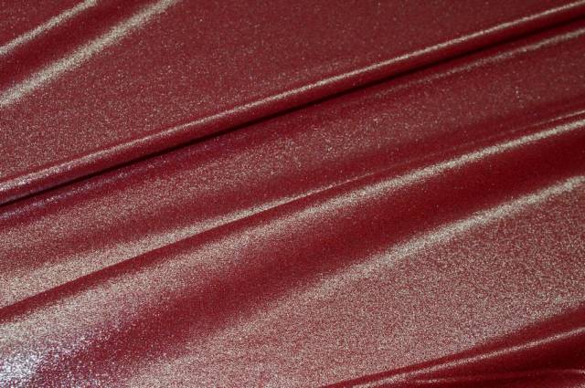 Vendita on line tessuto crepe de chine rosso lurex argento - tessuti abbigliamento poliestere 