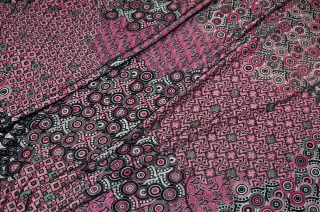 Vendita on line tessuto doppio maglina e tulle rosa - tessuti abbigliamento magline / jersey/tessuto in fantasia