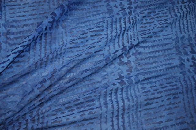 Vendita on line tessuto cotone effetto devoreh azzurro - occasioni e scampoli tessuti fantasie 