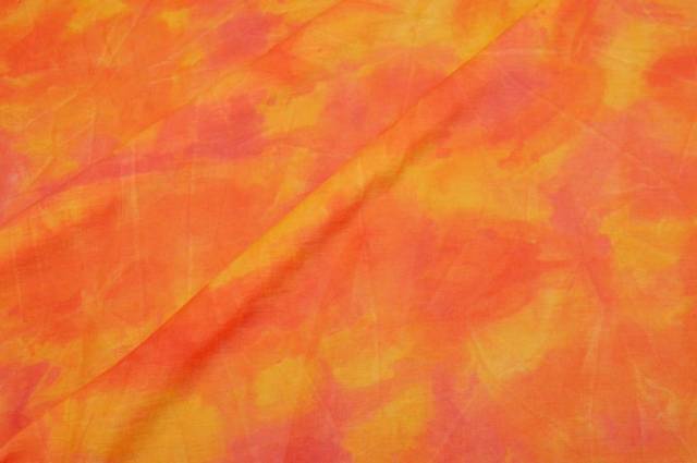 Vendita on line tessuto misto lino sfumato arancio - tessuti abbigliamento lino