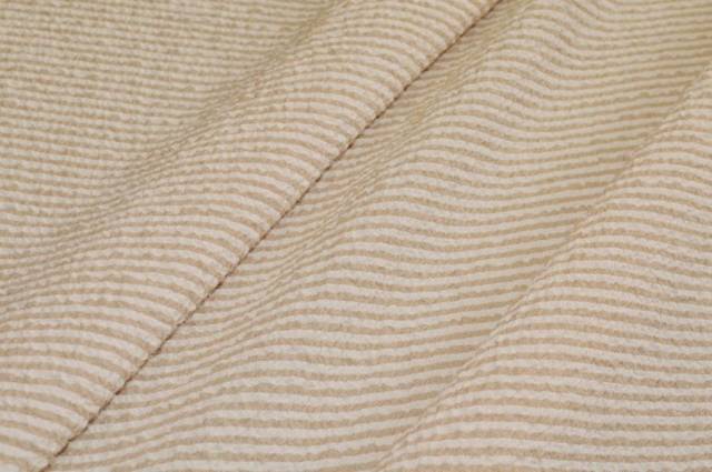 Vendita on line scampolo goffrato cotone streatch righino beige - tessuti abbigliamento camiceria