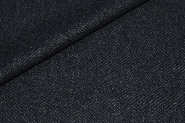 Vendita on line tessuto misto cashmere spinato grigio scuro - tessuti abbigliamento lana