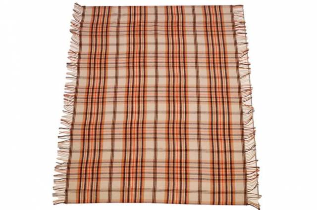Vendita on line pannello pura lana scacco arancio - tessuti abbigliamento lana cappotti/panno/lana