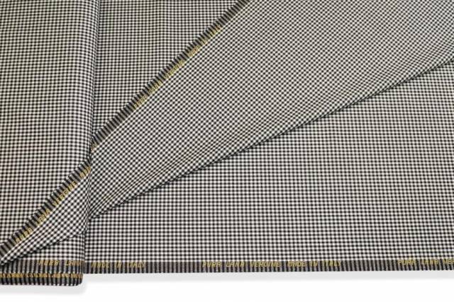 Vendita on line tessuto pura lana vergine quadretto bianco nero - tessuti abbigliamento lana