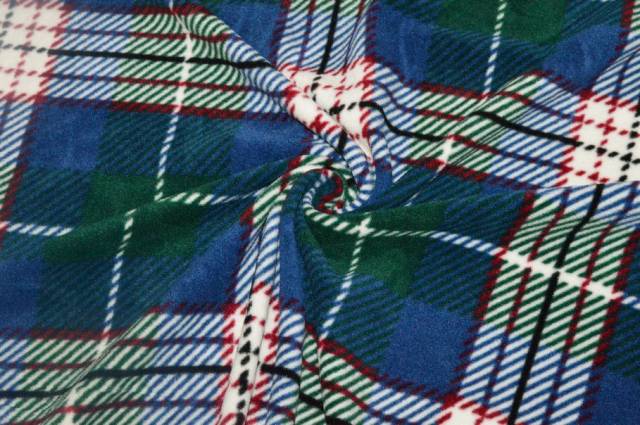 Vendita on line tessuto pile scacco verde blu - tessuti abbigliamento scacchi e scozzesi