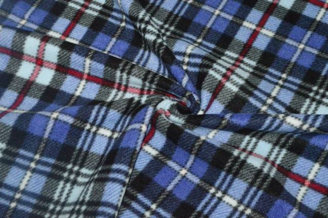 Vendita on line tessuto pile scacco azzurro - tessuti abbigliamento scacchi e scozzesi